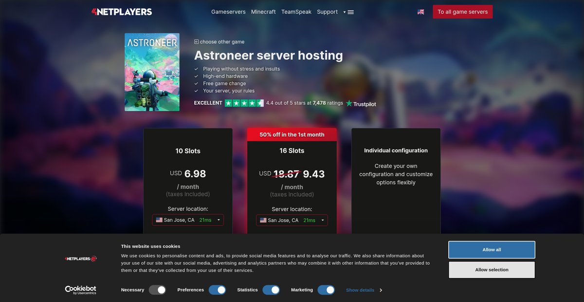 Astroneer Server hosting from EUR4.99/month Screenshot