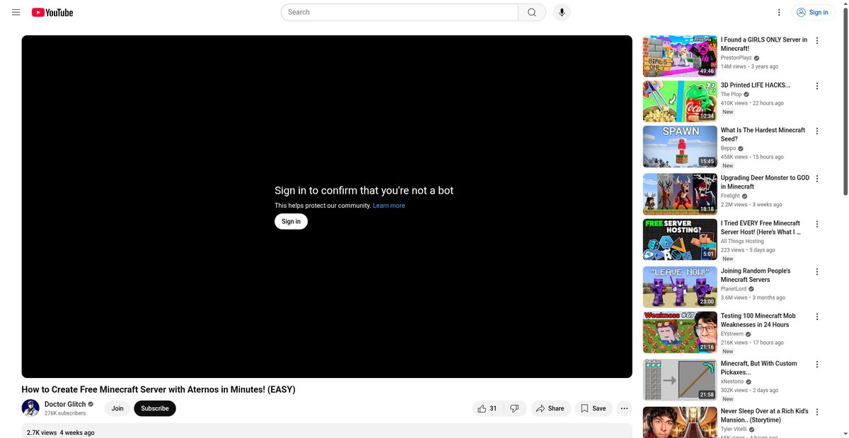 How to Create Free Minecraft Server with Aternos in ... Screenshot
