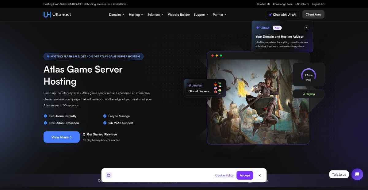 The Best Atlas Game Server Hosting - Ultahost Screenshot
