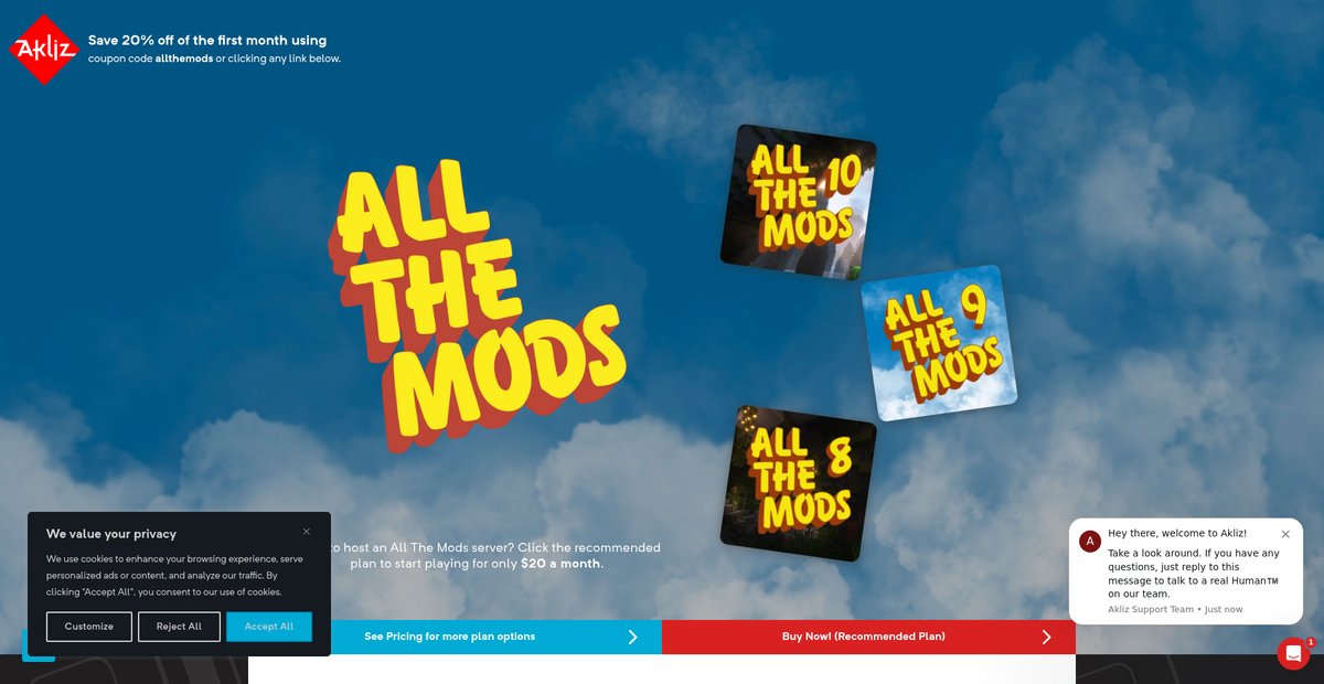 Minecraft All The Mods Modpack Server Hosting Screenshot