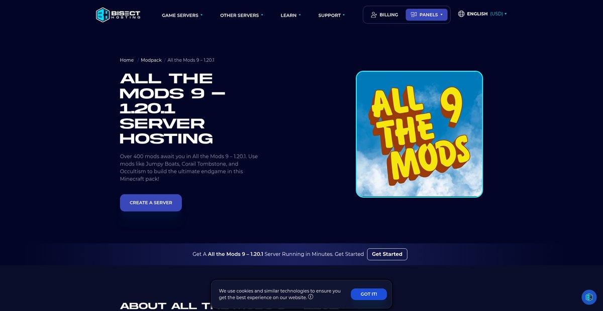 All the Mods 9 – 1.20.1 Server Hosting Screenshot