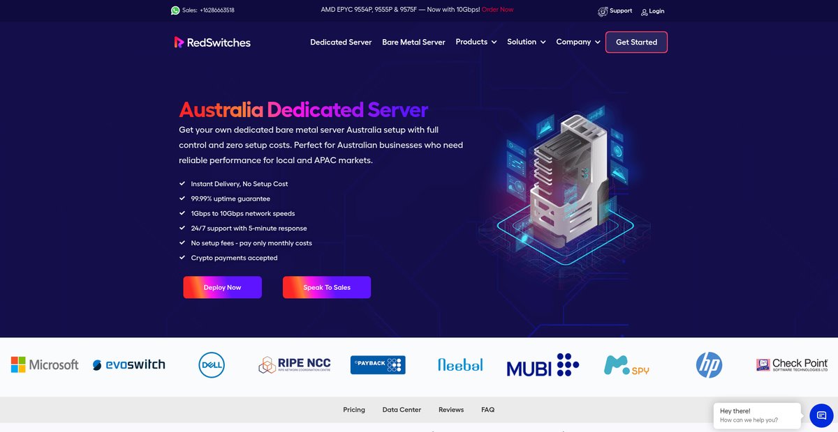 Australia Dedicated Server Hosting Screenshot