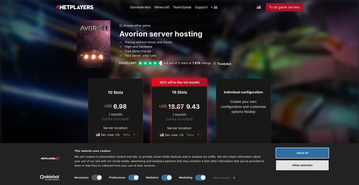 Avorion Server hosting from USD6.48/month Screenshot