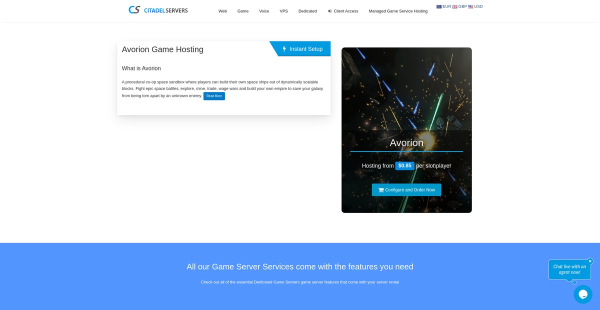 Avorion Game Server Hosting Screenshot