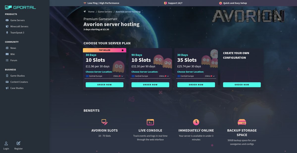 Avorion server hosting ➜ Rent your g-portal.com Gameserver Screenshot