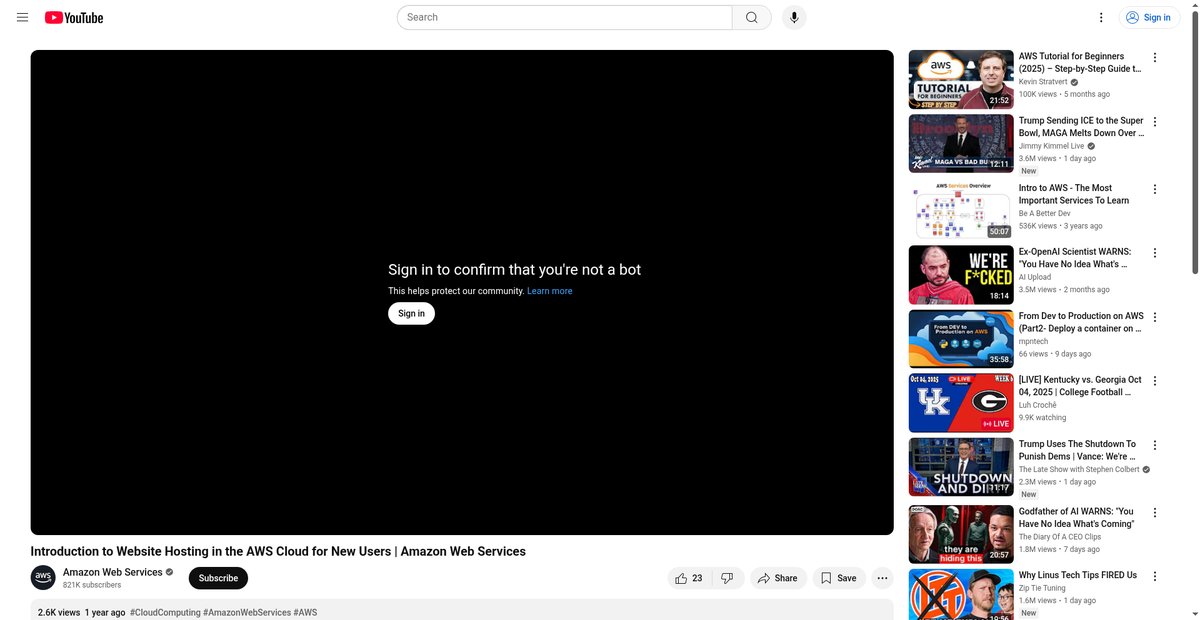 Introduction to Website Hosting in the AWS Cloud for New ... Screenshot