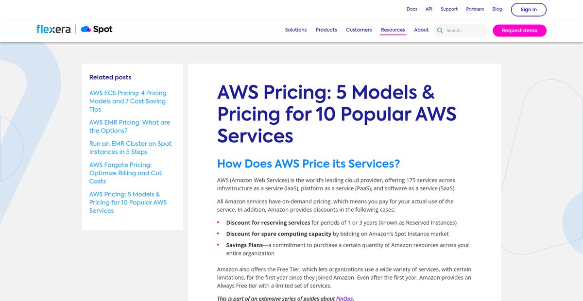 5 Models & Pricing for 10 Popular AWS Services Screenshot
