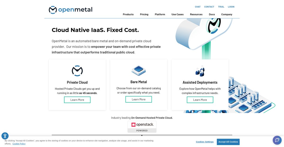 OpenMetal Home Screenshot