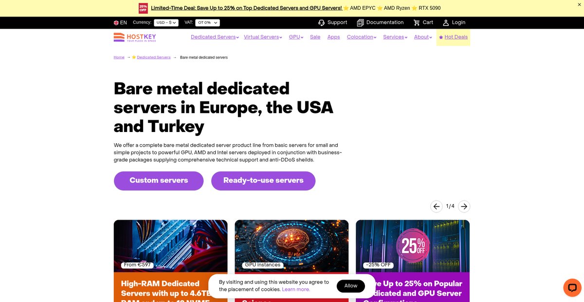 Bare Metal Dedicated Server Provider Screenshot