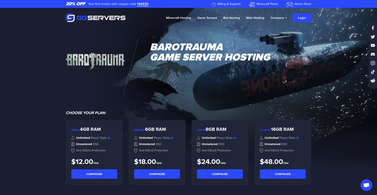Barotrauma GAME SERVER HOSTING Screenshot