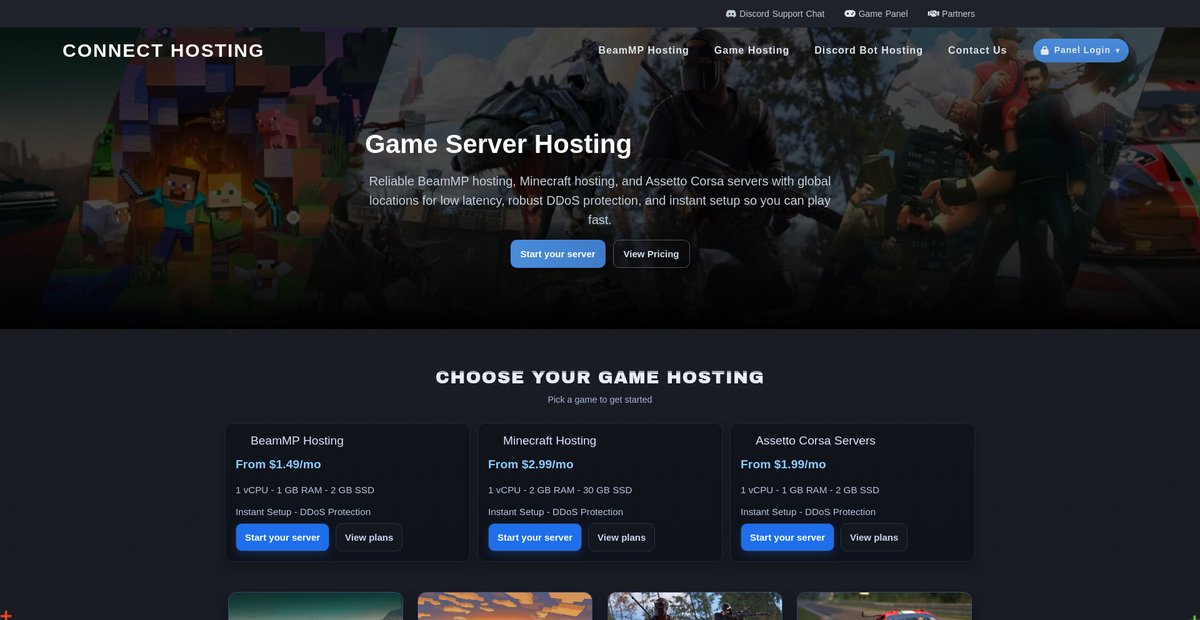 Connect Hosting - Server Hosting Screenshot