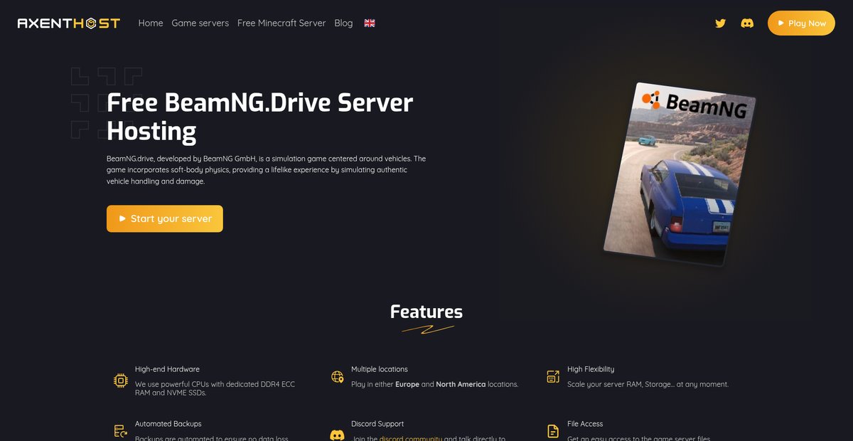 Free BeamNG.drive Server Hosting Screenshot