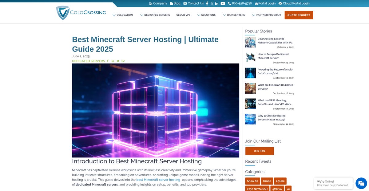 Best Minecraft Server Hosting | Ultimate Guide 2025 Screenshot