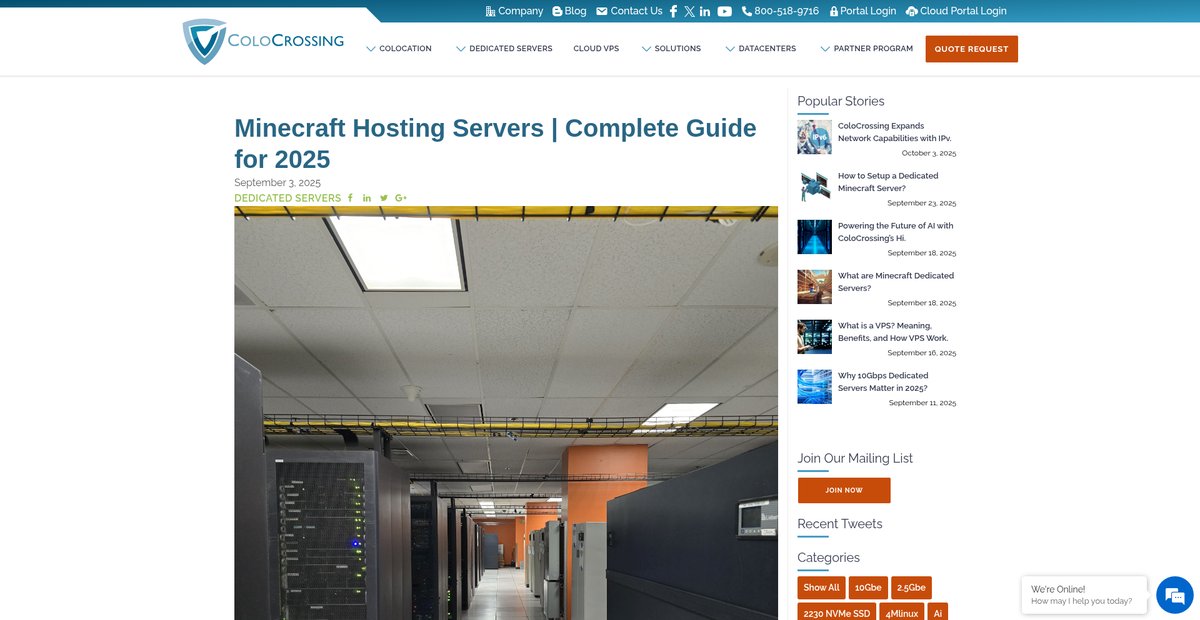 Minecraft Hosting Servers | Complete Guide for 2025 Screenshot