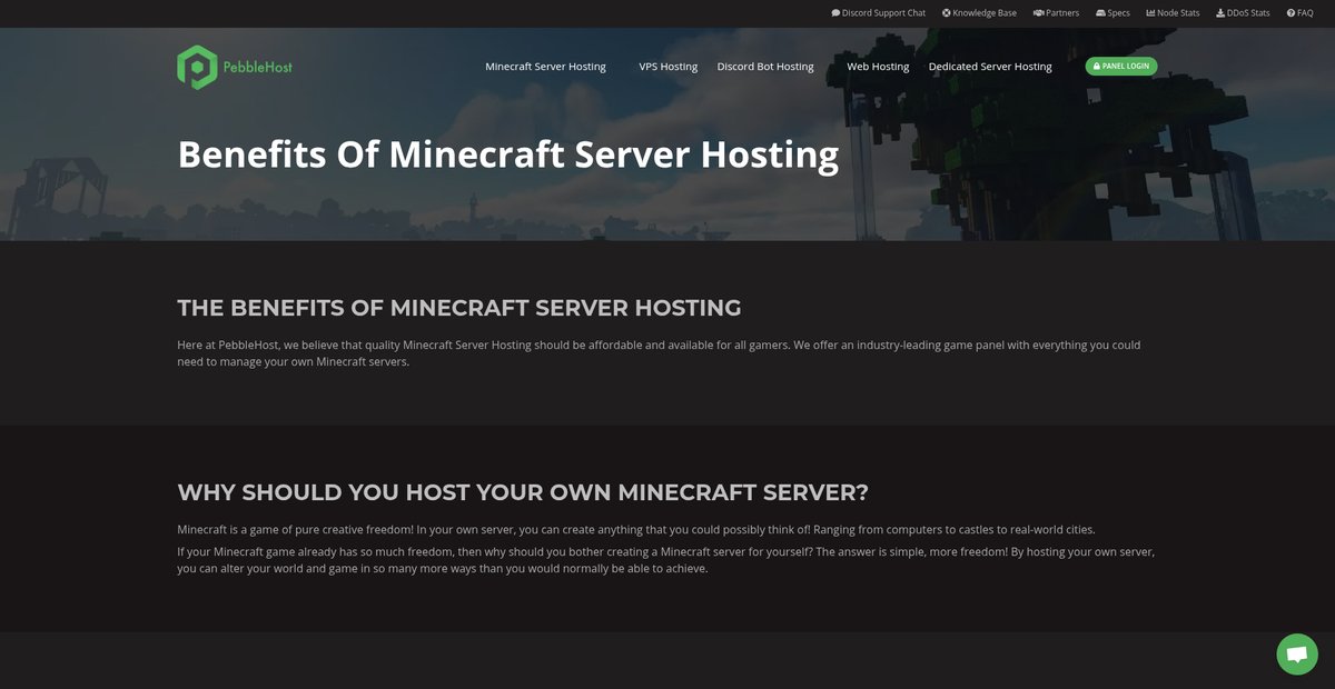 Benefits of Minecraft Server Hosting Screenshot