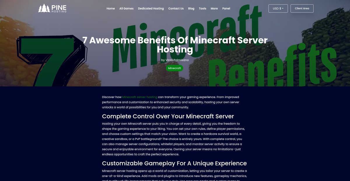 7 Awesome Benefits Of Minecraft Server Hosting Screenshot