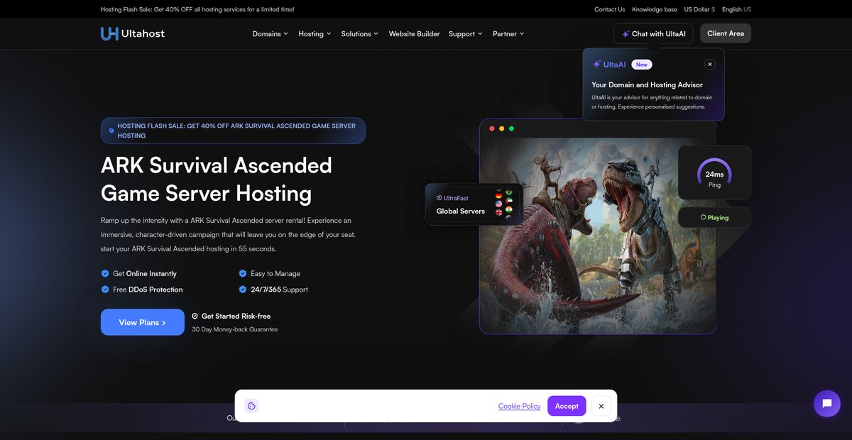 Best ARK Survival Ascended Game Server Hosting - Ultahost Screenshot
