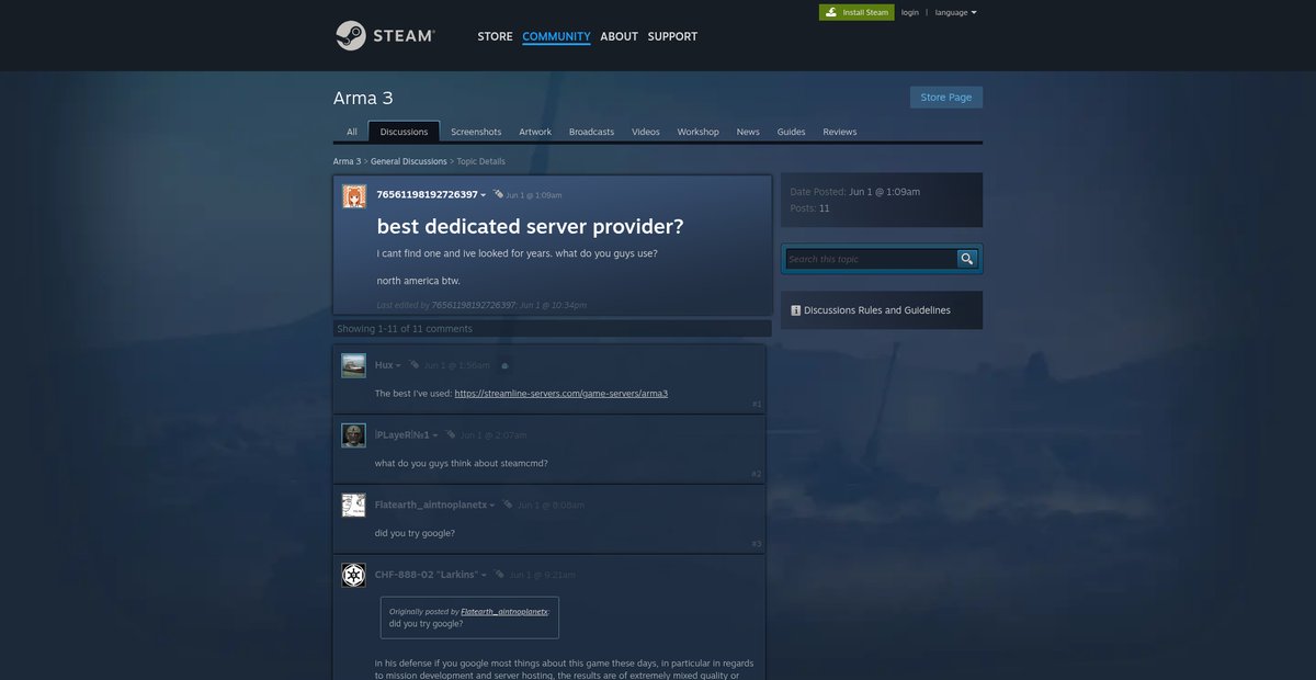 Arma 3 - best dedicated server provider? Screenshot