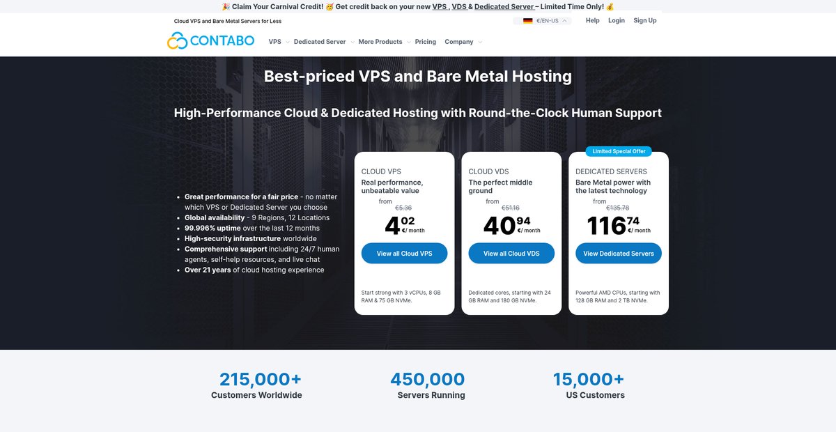 Contabo🥇Cloud VPS & Dedicated Servers for a Price You'll Love Screenshot
