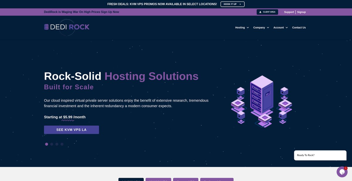 Home - DediRock - Reliable VPS, Dedicated & Storage Hosting Screenshot