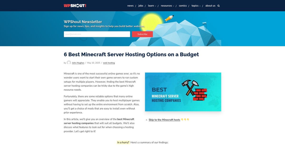 6 Best Minecraft Server Hosting Options on a Budget Screenshot