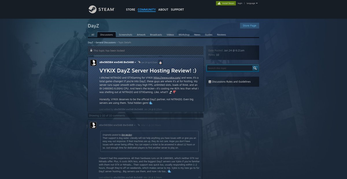 VYKIX DayZ Server Hosting Review! Screenshot