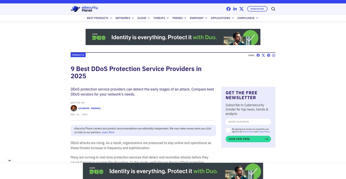 9 Best DDoS Protection Service Providers in 2025 Screenshot