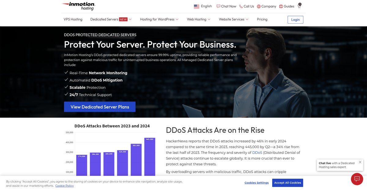 DDoS Protected Dedicated Server Hosting Screenshot