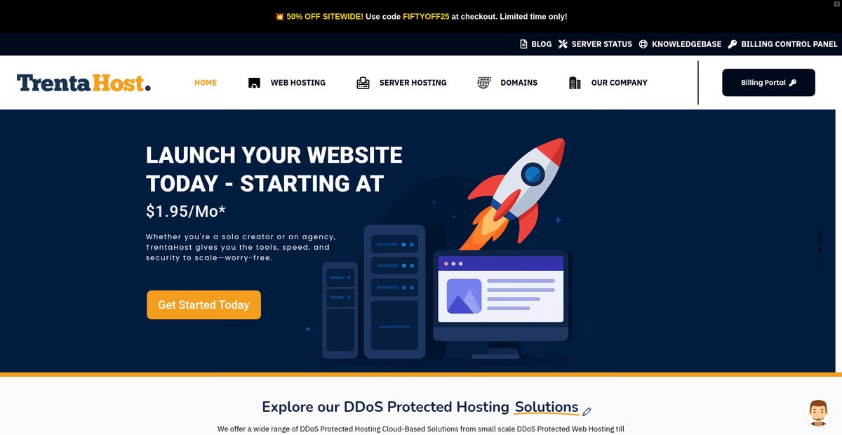 TrentaHost INC » Leading DDoS Protected Hosting Solutions Screenshot