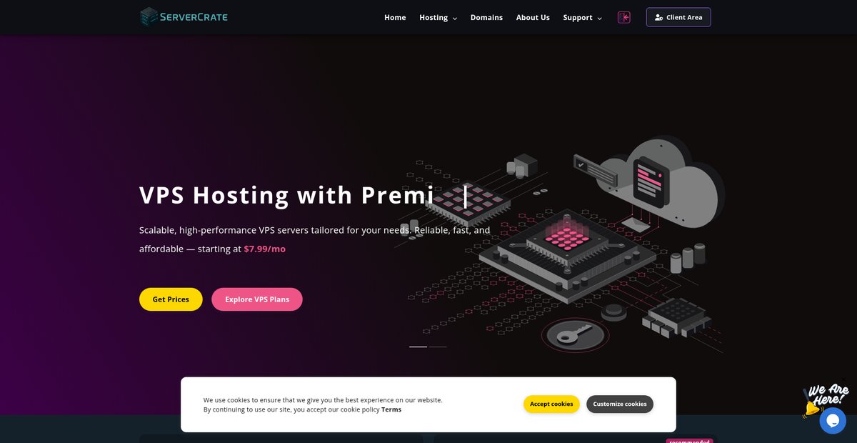 Blazing-Fast VPS & Game Hosting | LA Datacenter | ServerCrate Screenshot