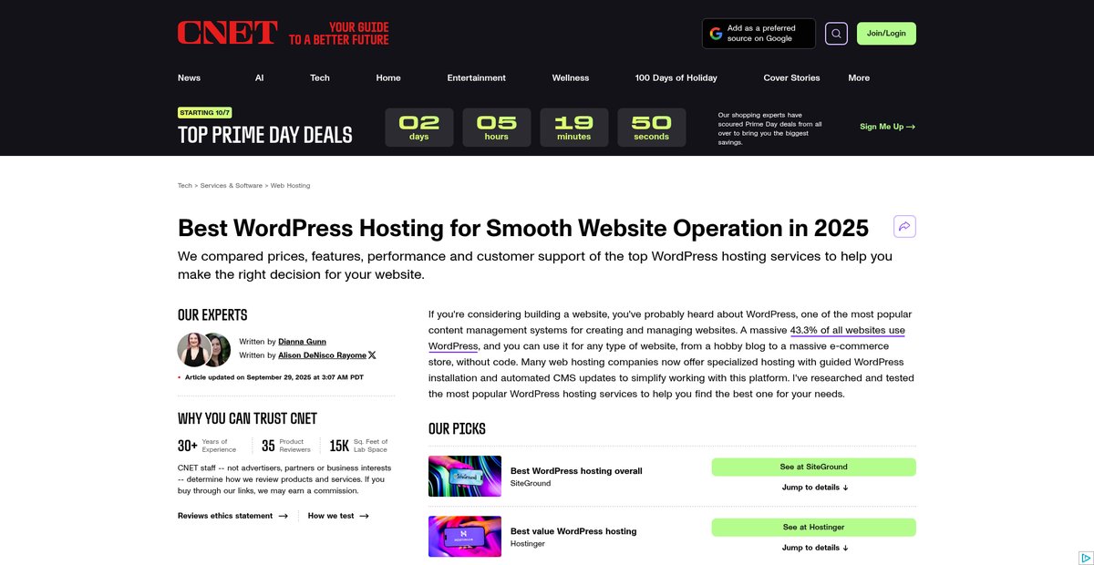 Best WordPress Hosting for Smooth Website Operation in ... Screenshot