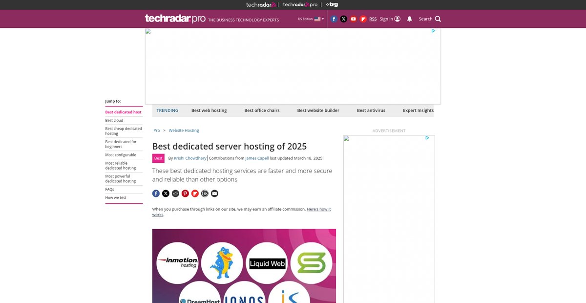 Best dedicated server hosting of 2025 Screenshot