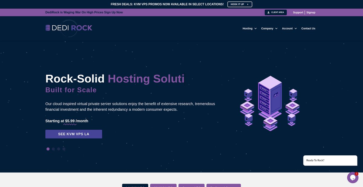Home - DediRock - Reliable VPS, Dedicated & Storage Hosting Screenshot
