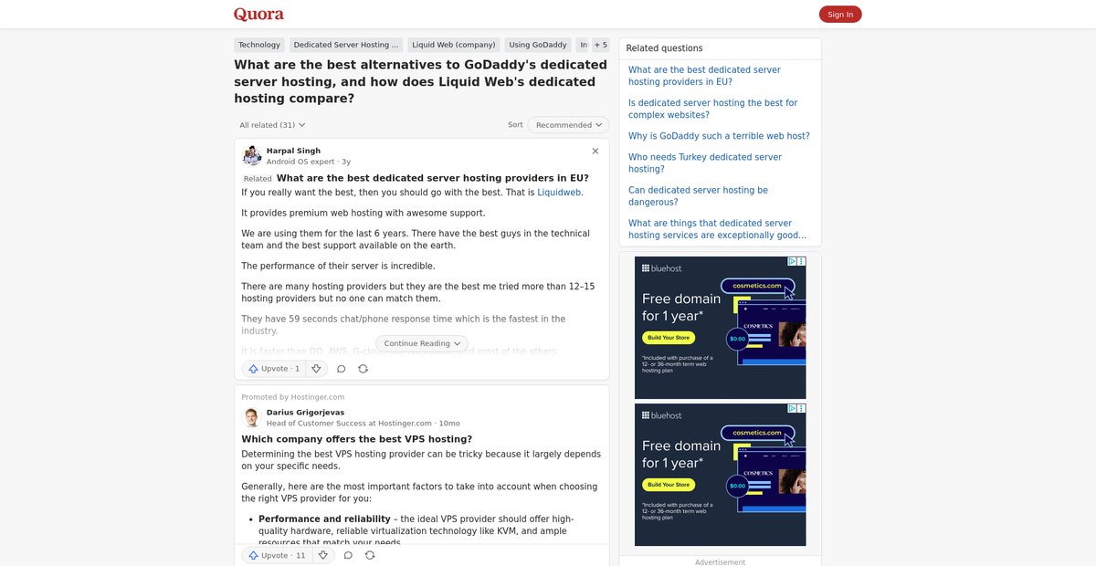 What are the best alternatives to GoDaddy's dedicated ... Screenshot