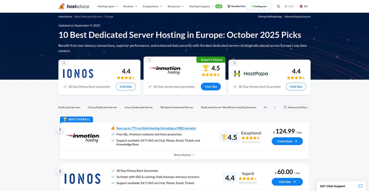 10 Best Dedicated Server Hosting in Europe (Sep 2025) Screenshot
