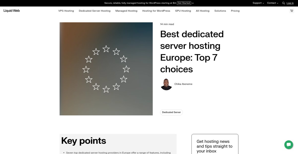 Best Dedicated Server Hosting Europe: Top 7 Choices Screenshot