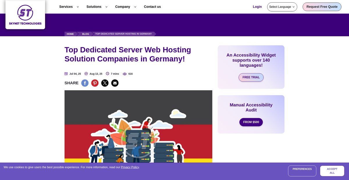 Top Dedicated Server Hosting in Germany Screenshot