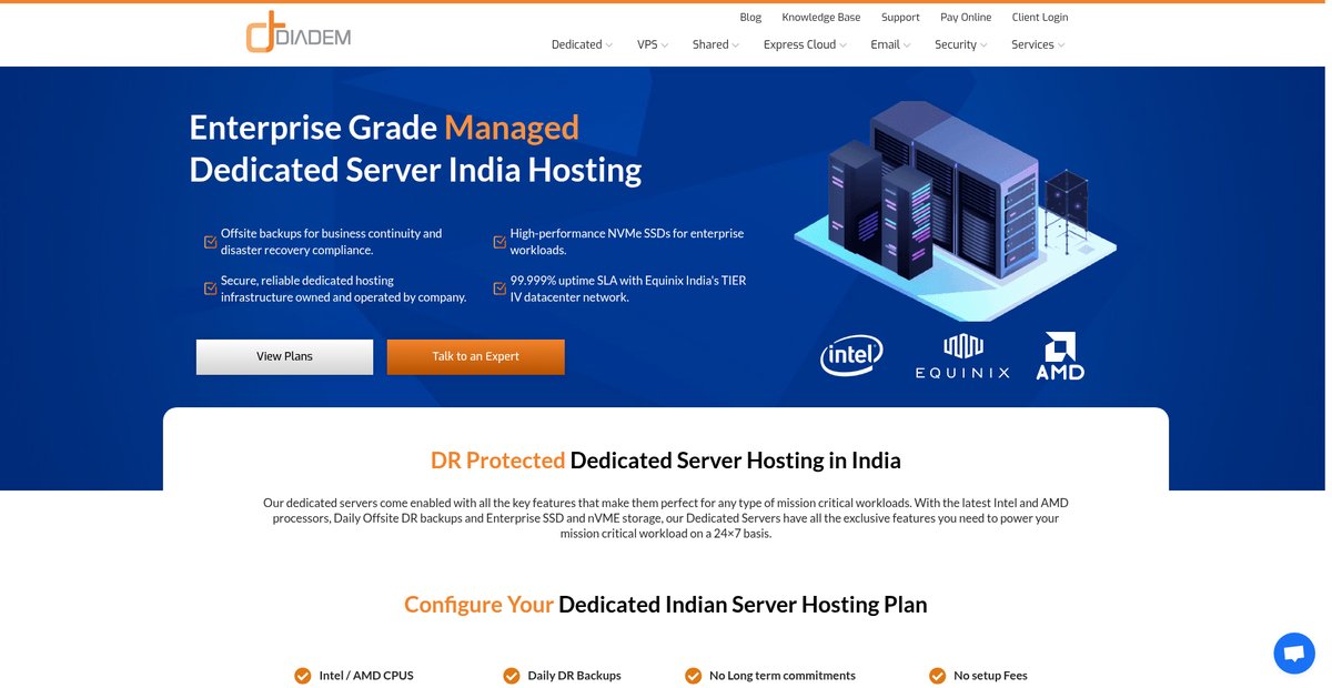Dedicated Server India - Indian Server Hosting at Equinix Screenshot