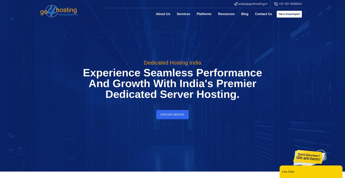 Go4hosting | Dedicated Server India | Dedicated Hosting India ... Screenshot