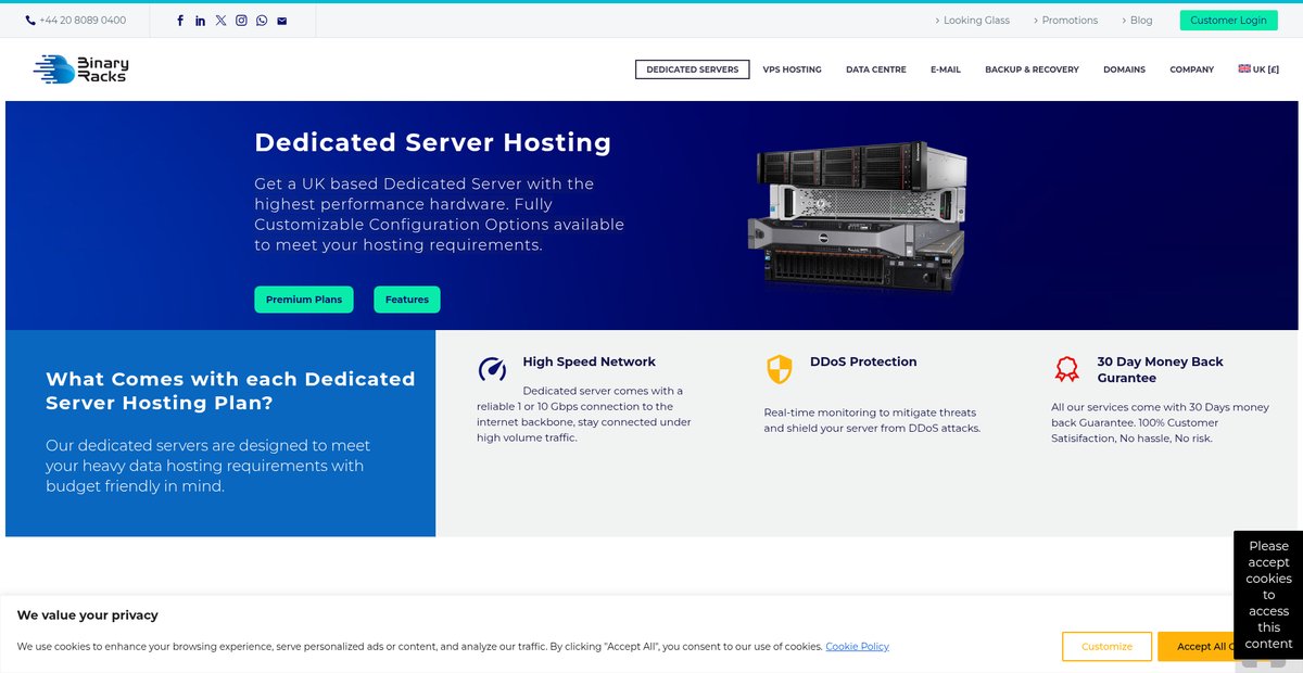 UK Dedicated Server Hosting | Binary Racks Screenshot