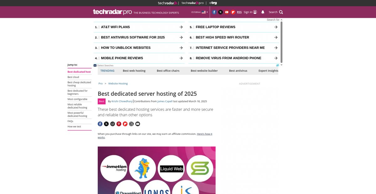 Best dedicated server hosting of 2025 Screenshot