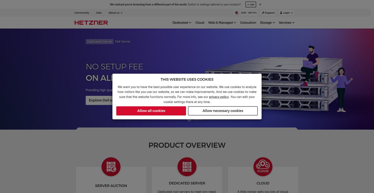 Günstige Dedicated Server, Cloud & Hosting aus Deutschland Screenshot