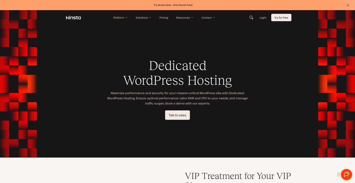 Dedicated WordPress Hosting Screenshot
