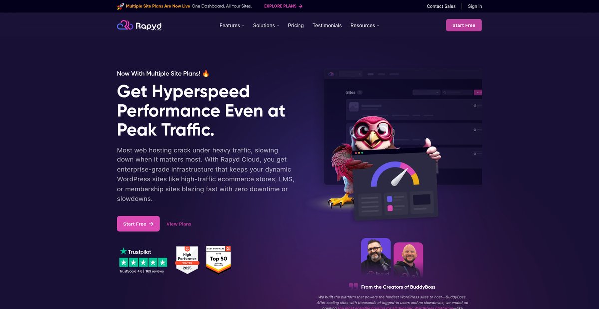 Fully Managed Website Hosting for WordPress - Rapyd Cloud Screenshot