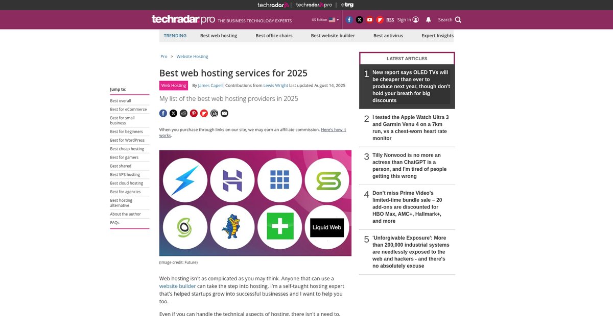 Best web hosting services for 2025 Screenshot