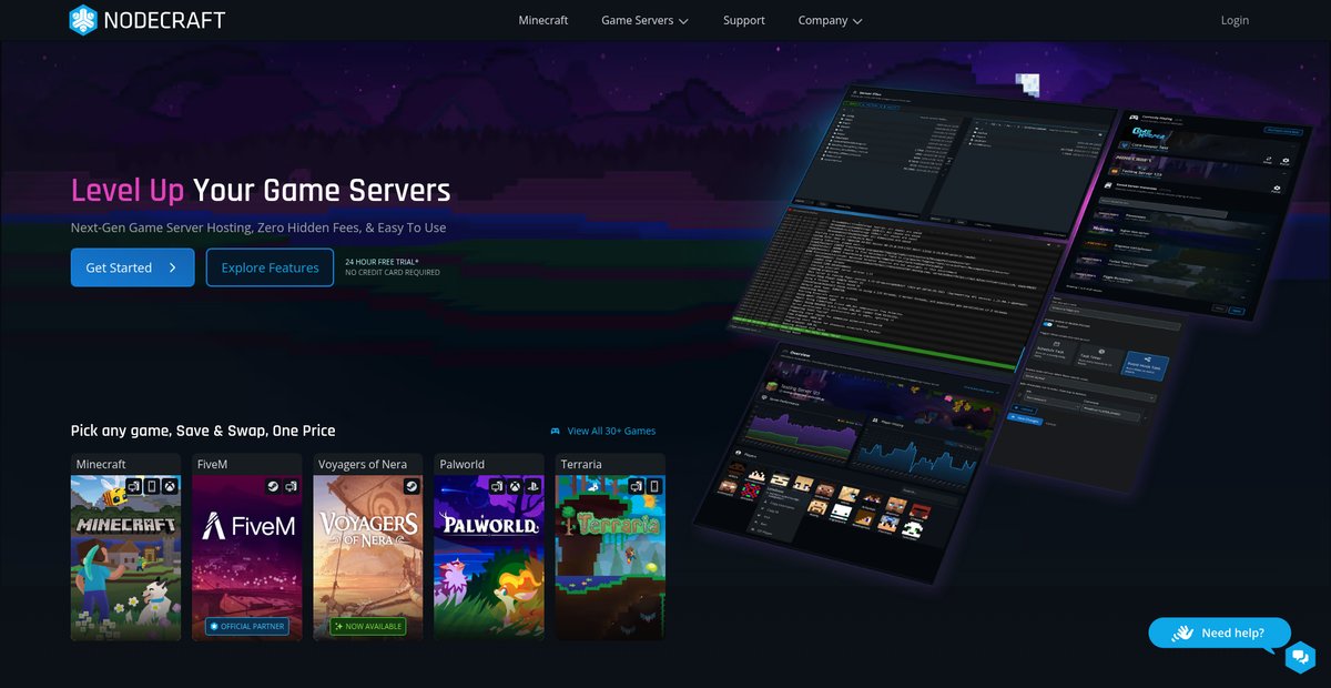 Nodecraft - Next-Gen Game Servers Screenshot