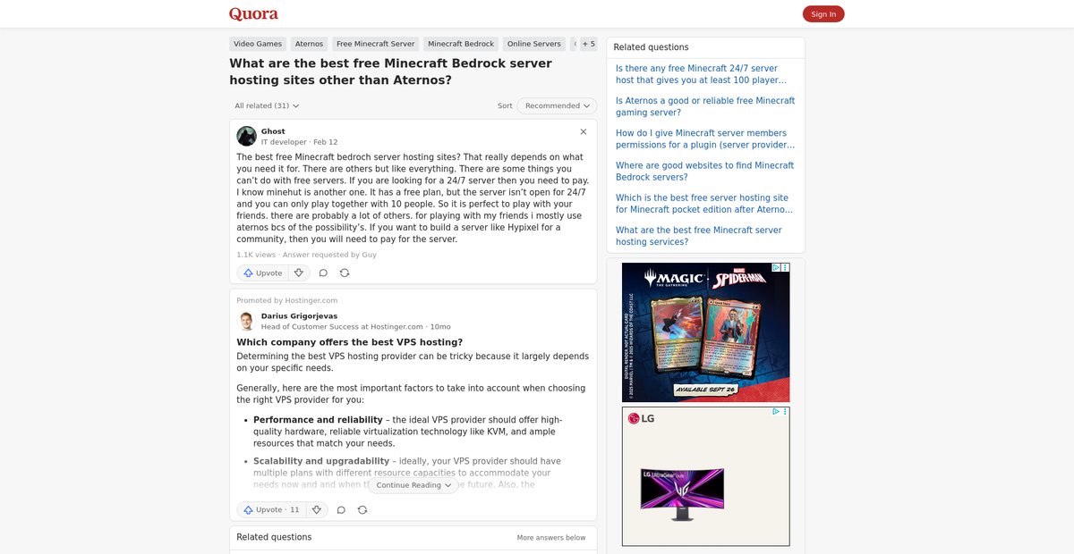 What are the best free Minecraft Bedrock server hosting ... Screenshot