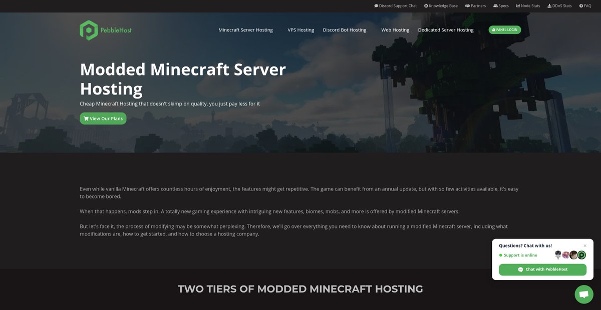 Modded Minecraft Server Hosting | Pebblehost Screenshot