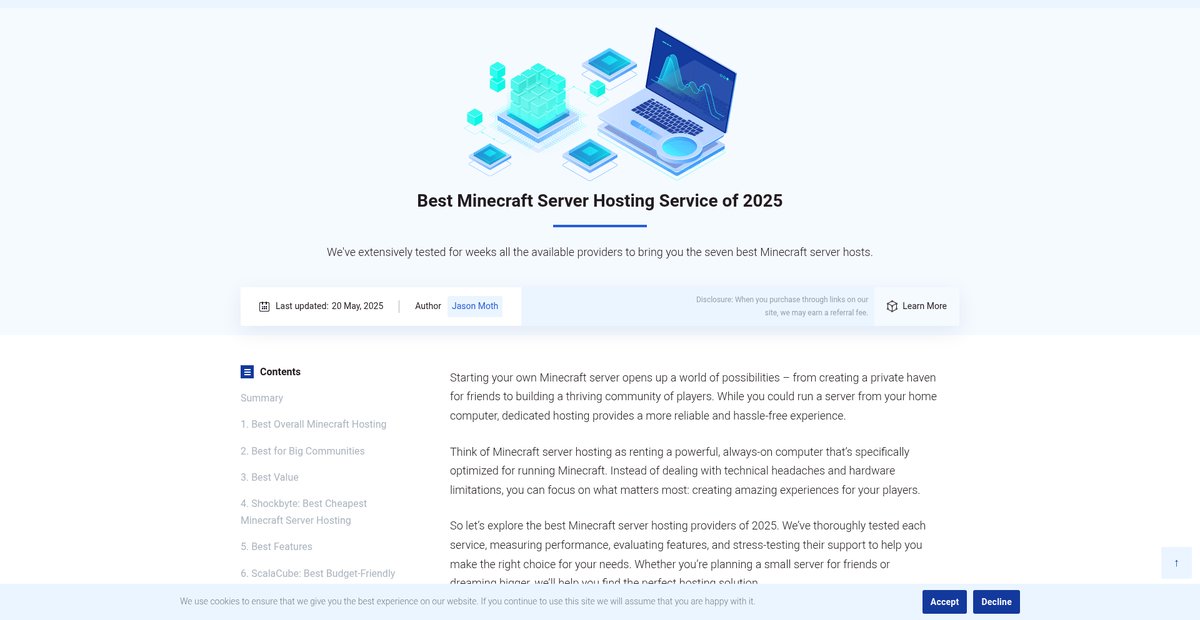 Top 7 Best Minecraft Server Hosting Providers 2025 Screenshot