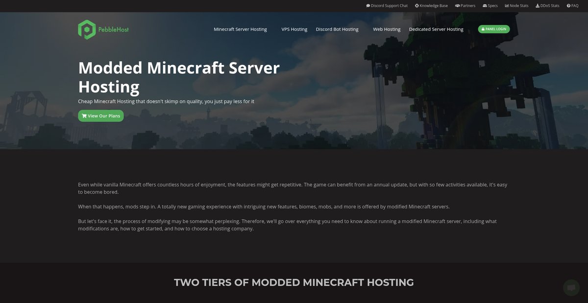 Modded Minecraft Server Hosting | Pebblehost Screenshot